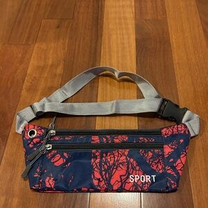 Sport Navy and Crimson Belt Bag Unisex Invisible Running Belt